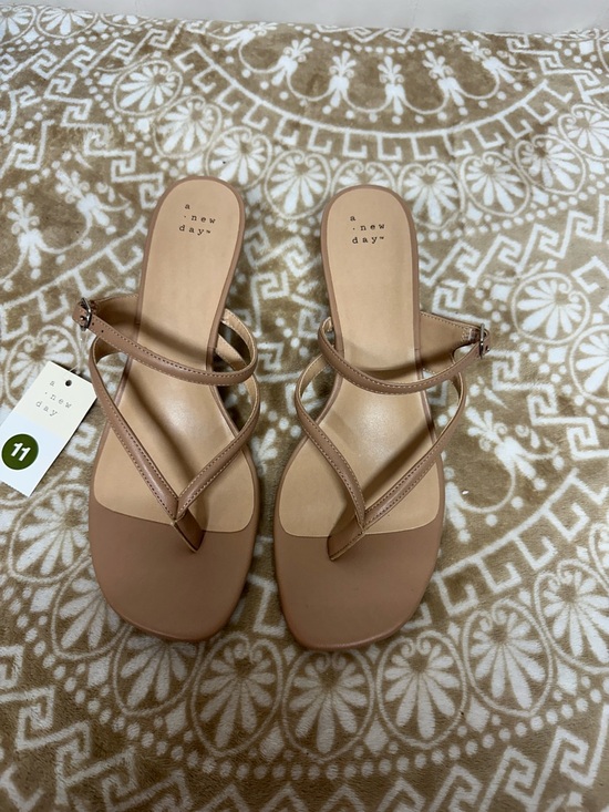 a new day Shoes - a new day Nude/Tan Strappy Toe-Loop Slide Sandals